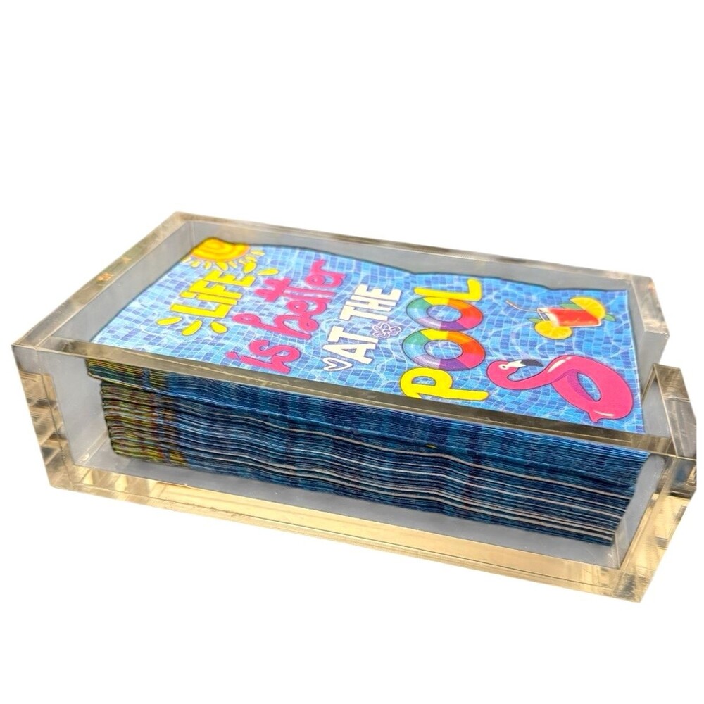 Napkin Holder Acrylic Napkin Holder for Table Bathroom Napkin Tray 9"x5 1/2"x3"